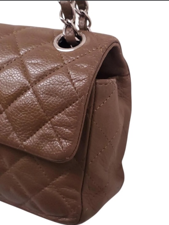 CHANEL TAUPE CAVIAR QUILTED MINI RECTANGULAR FLAP BAG - Picture 5 of 8